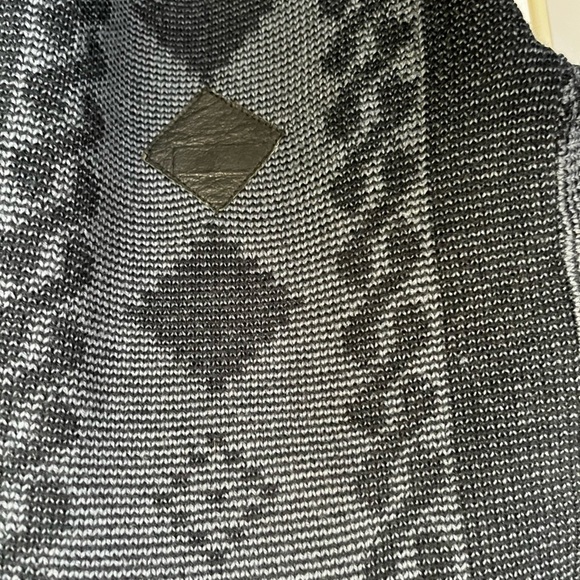 Vintage Nordic Sweater Geometric Knit 80s 90s Black Gray XL - Picture 7 of 12